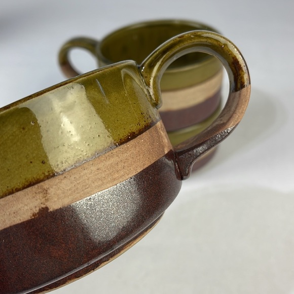 Vintage Triple Glaze Oversized Pottery Mugs (set of 3) - Picture 9 of 13